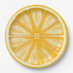 Plato De Papel Fiesta de Palm Beach Naranja Slice Citrus