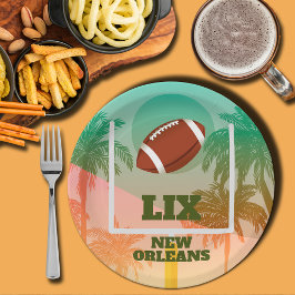 Plato De Papel Fiesta de Palmeras y Levantamientos de Fútbol