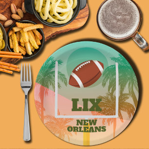 Plato De Papel Fiesta de Palmeras y Levantamientos de Fútbol