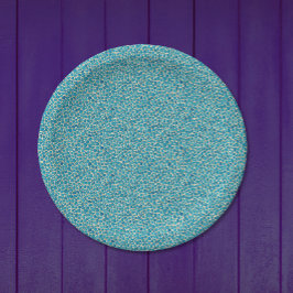 Plato De Papel Fiesta de pantano de textura Verde azulada de piel