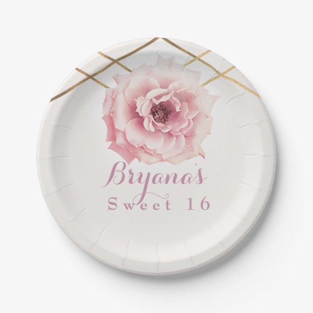 Plato De Papel Fiesta de Personalizado de ducha de novia con vidr (Anverso)