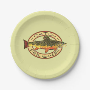 Plato De Papel Fiesta de pesca de trucha