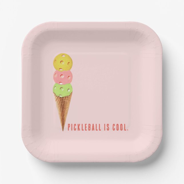 Plato De Papel Fiesta de Pickleball (Anverso)