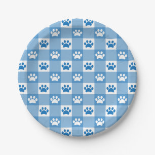 Plato De Papel Fiesta de picnic Blue Gingham con pinturas
