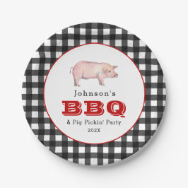 Plato De Papel Fiesta de pig de barbacoa, picnic familiar