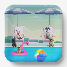 Plato De Papel Fiesta de Piscina para Perros