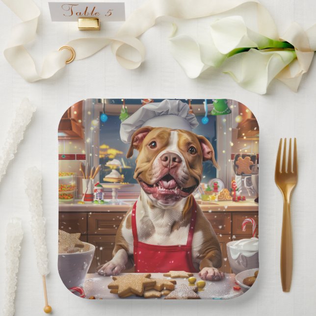 Plato De Papel Fiesta de Pit Bull: Navidades festivos (Boda)
