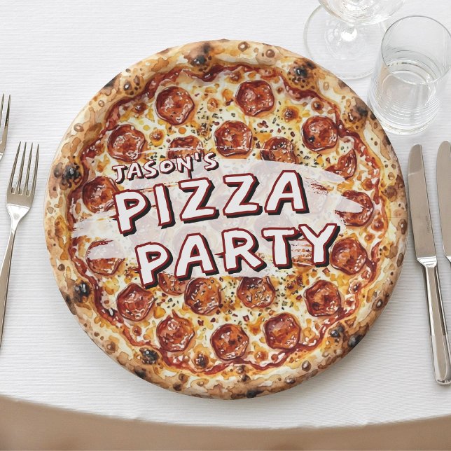 Plato De Papel Fiesta de Pizza Cumpleaños Infantil (Subido por el creador)
