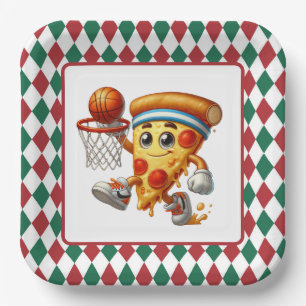 Plato De Papel fiesta de pizza de baloncesto de Guay