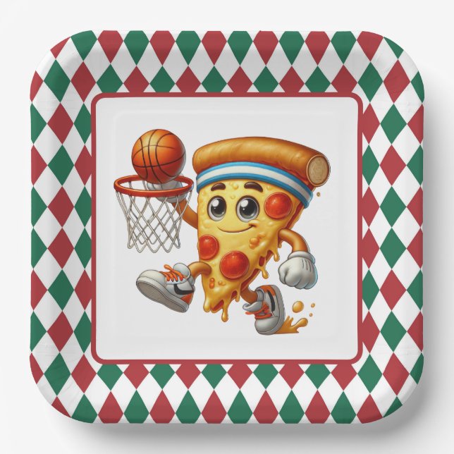 Plato De Papel fiesta de pizza de baloncesto de Guay (Anverso)