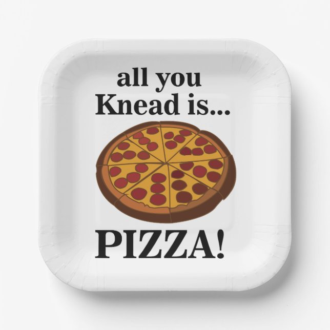 Plato De Papel Fiesta de Pizza de Pepperoni  (Anverso)