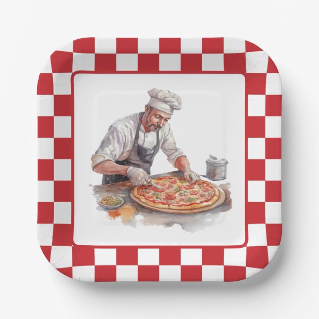 Plato De Papel fiesta de pizza del chef Guay (Anverso)