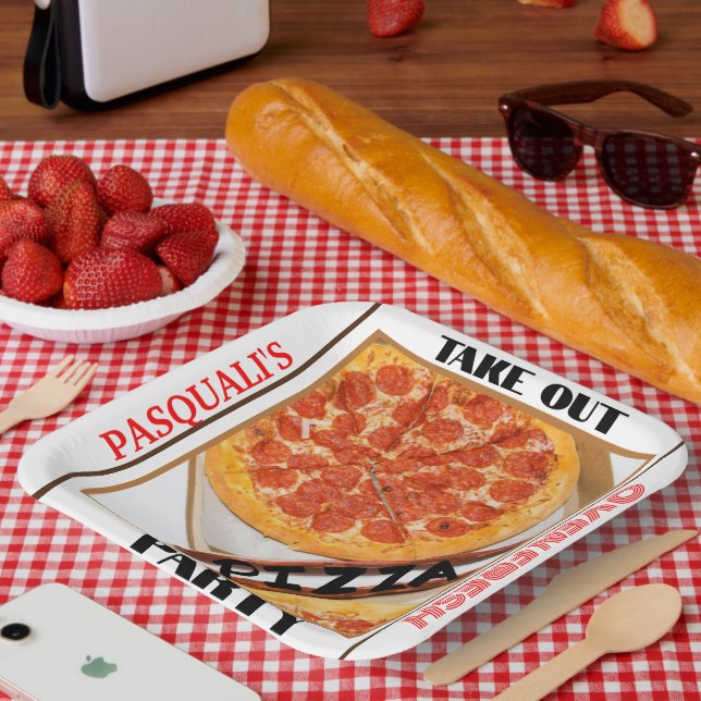Plato De Papel Fiesta de Pizza para Llevar NOMBRE (Picnic)