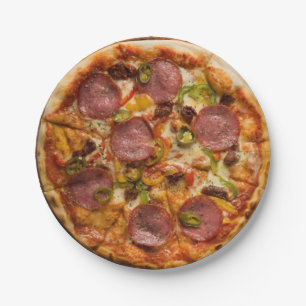 Plato De Papel Fiesta de Pizza Suprema