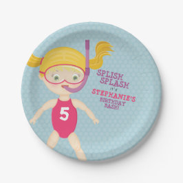 Plato De Papel Fiesta de playa Chica de buceo