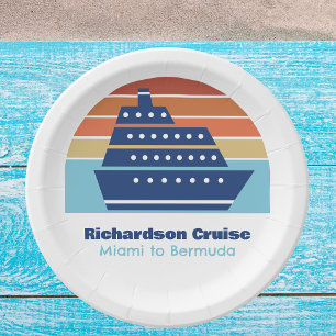 Plato De Papel Fiesta de playa personalizada de Guay Cruise Ship 