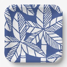 Plato De Papel Fiesta de Playa Tropical Palm Tree