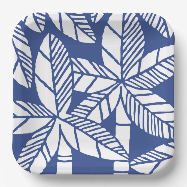 Plato De Papel Fiesta de Playa Tropical Palm Tree (Anverso)