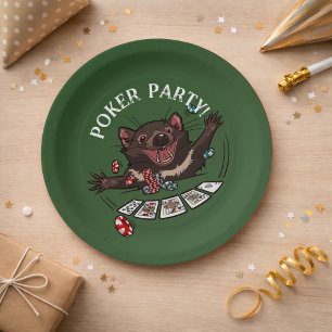 Plato De Papel Fiesta de poker Personalizado del diablo de la flo