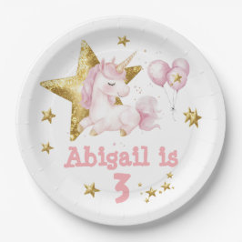 Plato De Papel Fiesta de Pony de Unicorn Pastel capricho