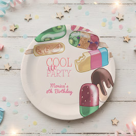 Plato De Papel fiesta de popsicas de agua fresca helada fresco