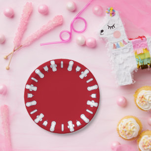 Plato De Papel Fiesta de primer periodo de borde de almohadilla d