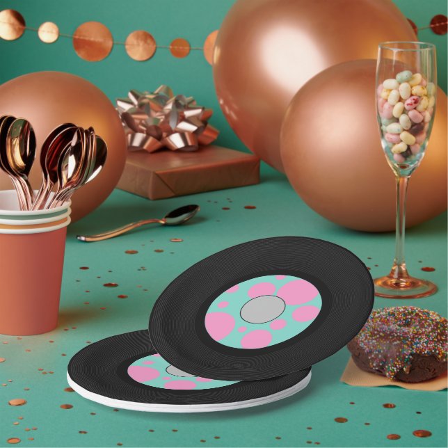 Plato De Papel Fiesta de registro de Cute Vynil (Multi)