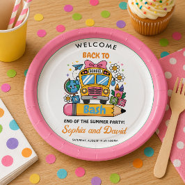 Plato De Papel ¡Fiesta de Regreso a la Escuela! Fiesta Editable d