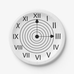Plato De Papel Fiesta de reloj