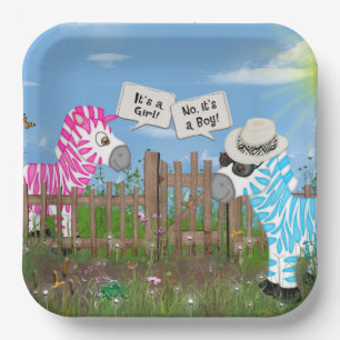 Plato De Papel Fiesta de revelación de sexo del bebé