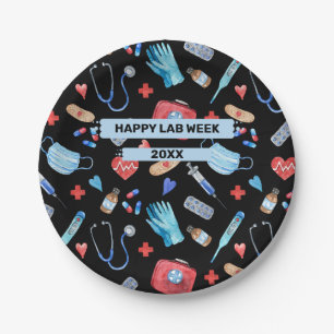 Plato De Papel Fiesta de Semana Laboral de Medicina Personalizada