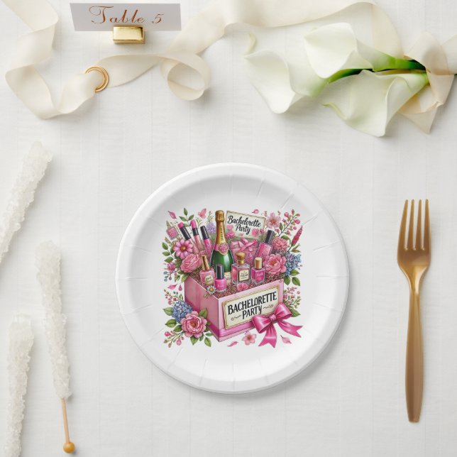 Plato De Papel Fiesta de soltera adorable (Boda)