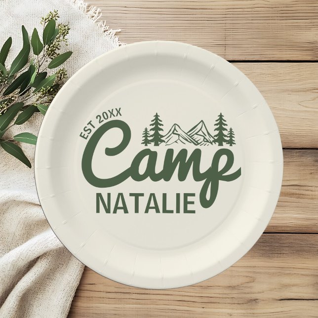 Plato De Papel Fiesta de Soltera Personalizada en el Campamento (Subido por el creador)