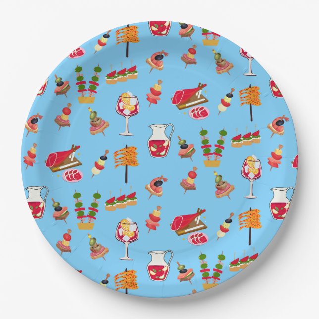Plato De Papel Fiesta de Tapas (Anverso)