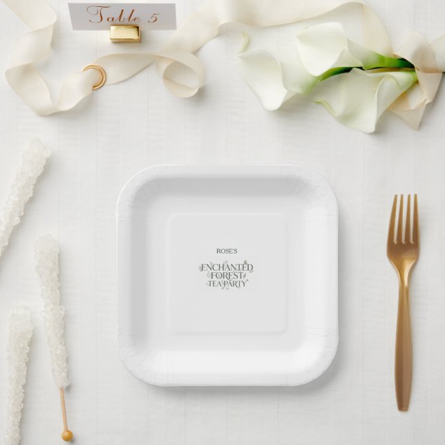 Plato De Papel Fiesta de té del bosque encantado (Boda)