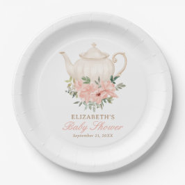 Plato De Papel Fiesta de té floral Baby Shower