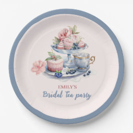 Plato De Papel Fiesta de té floral rosa rosa rosa de color rosa b