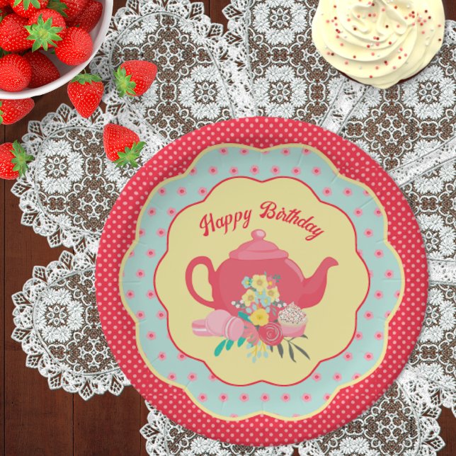 Plato De Papel Fiesta de té postre de cumpleaños (Subido por el creador)