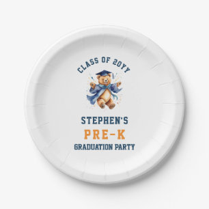 Plato De Papel Fiesta de Teddy de Graduación Cute Pre-K