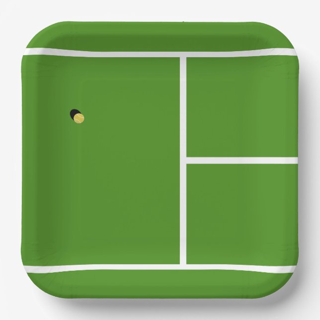 Plato De Papel Fiesta de tenis creativa (Anverso)
