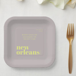 Plato De Papel Fiesta de tipografía de Nueva Orleans Louisiana