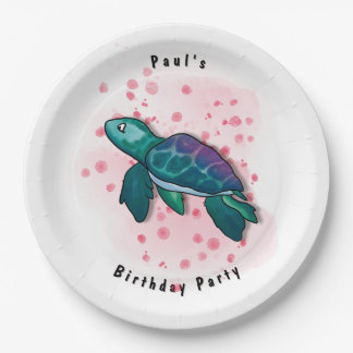 Plato De Papel Fiesta de tortuga