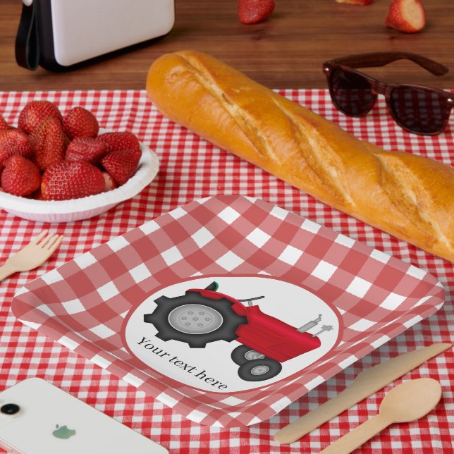 Plato De Papel Fiesta de tractores de país agregar placas de pape (Picnic)