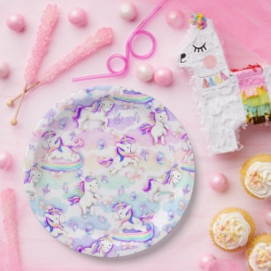 Plato De Papel Fiesta de Unicorn