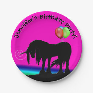 Plato De Papel Fiesta de unicornio arcoiris