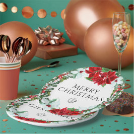 Plato De Papel Fiesta de vacaciones Añadir logotipo Navidades cor