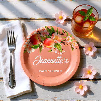 Plato De Papel Fiesta de Verano Floral Baby Shower