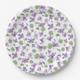 Plato De Papel Fiesta de violetas dulces