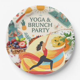Plato De Papel Fiesta de yoga y brunch