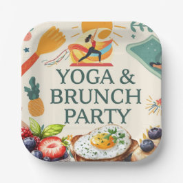 Plato De Papel Fiesta de yoga y brunch